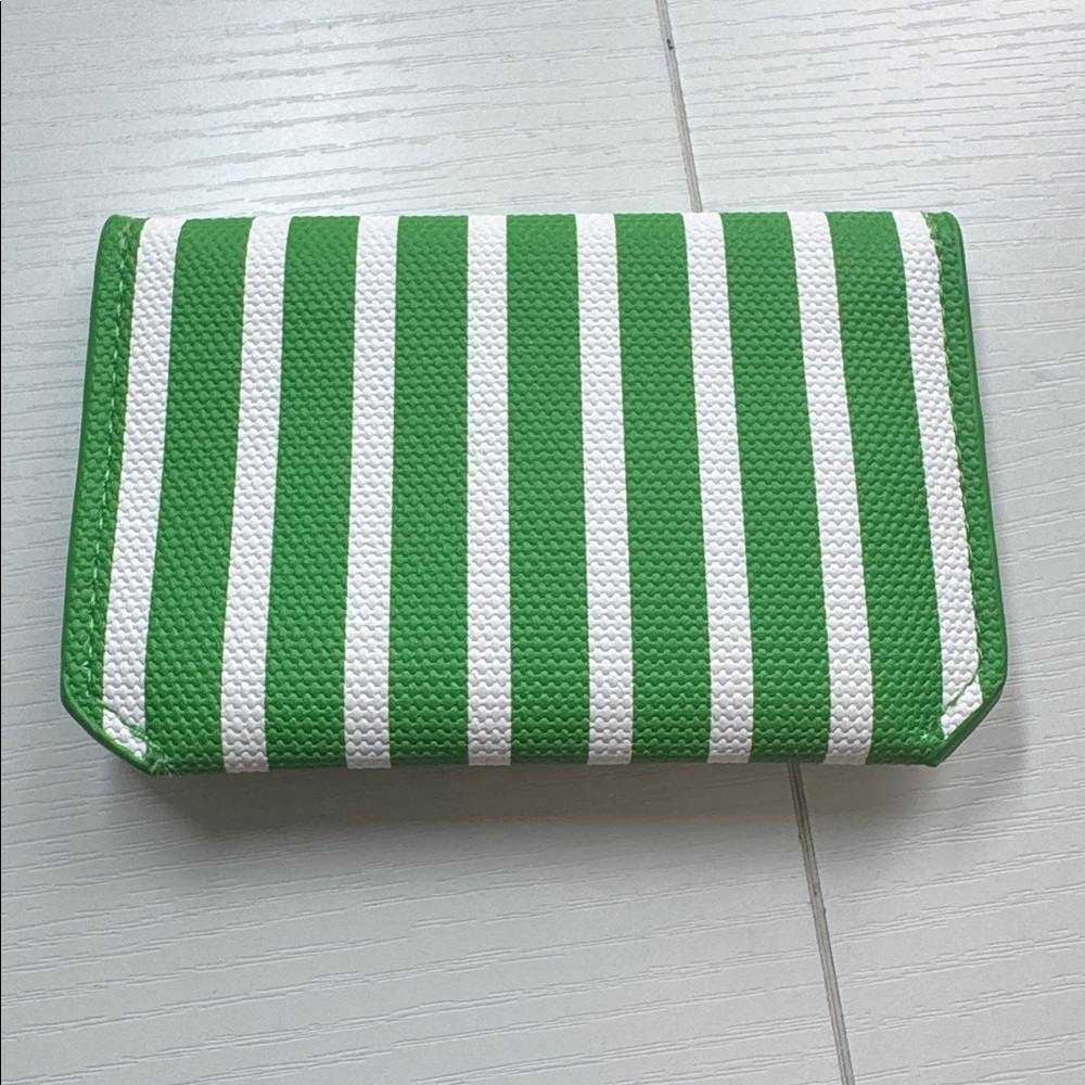 Kate Spade Striped Green and White card case - Picture 3 of 3